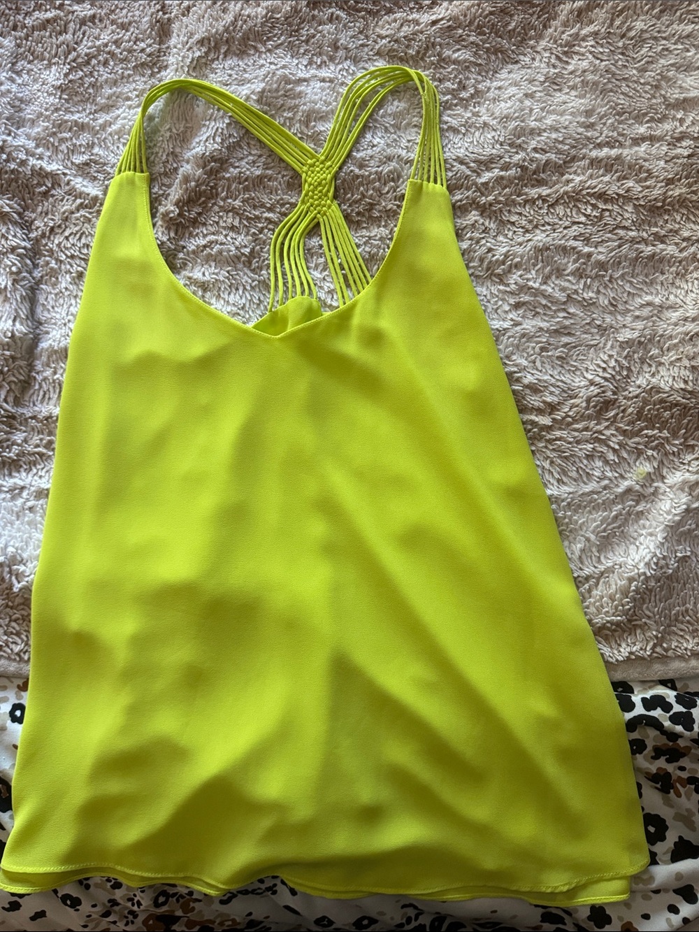 Naked Zebra Neon Yellow Strappy Back Camisole